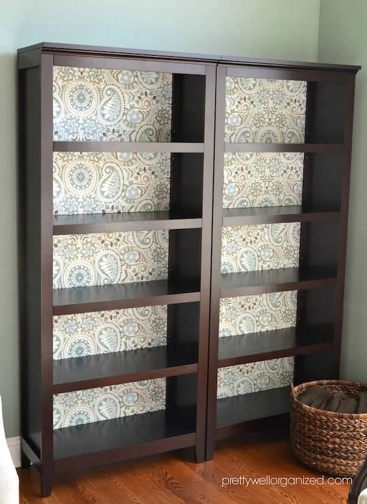 Decoupage Bookcase with Fabric