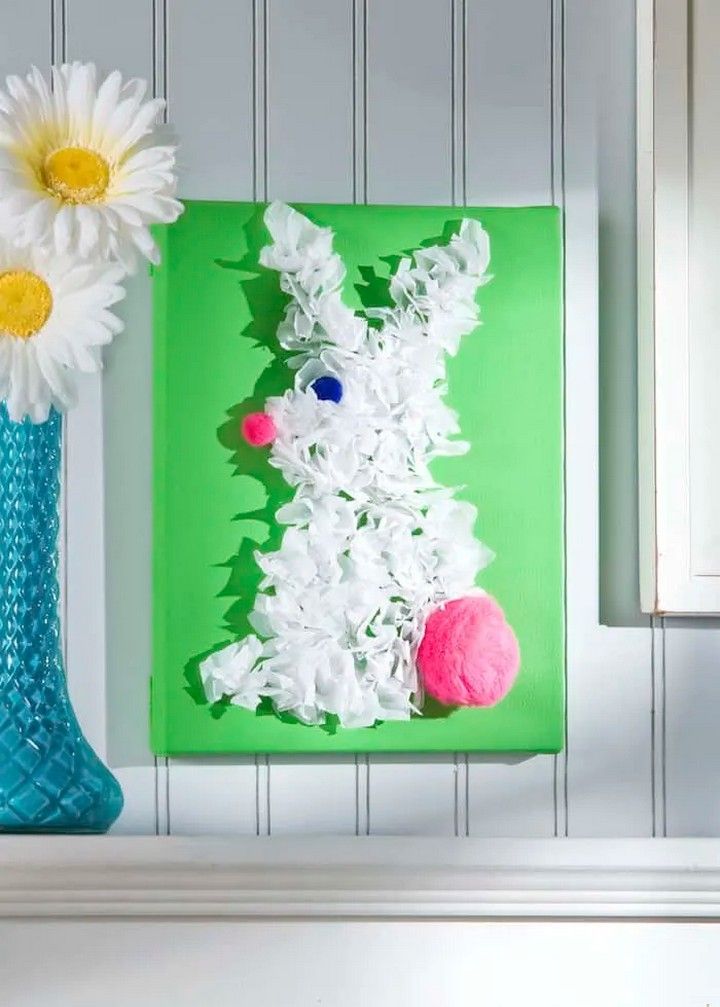 Easter Bunny Canvas Craft for Kids