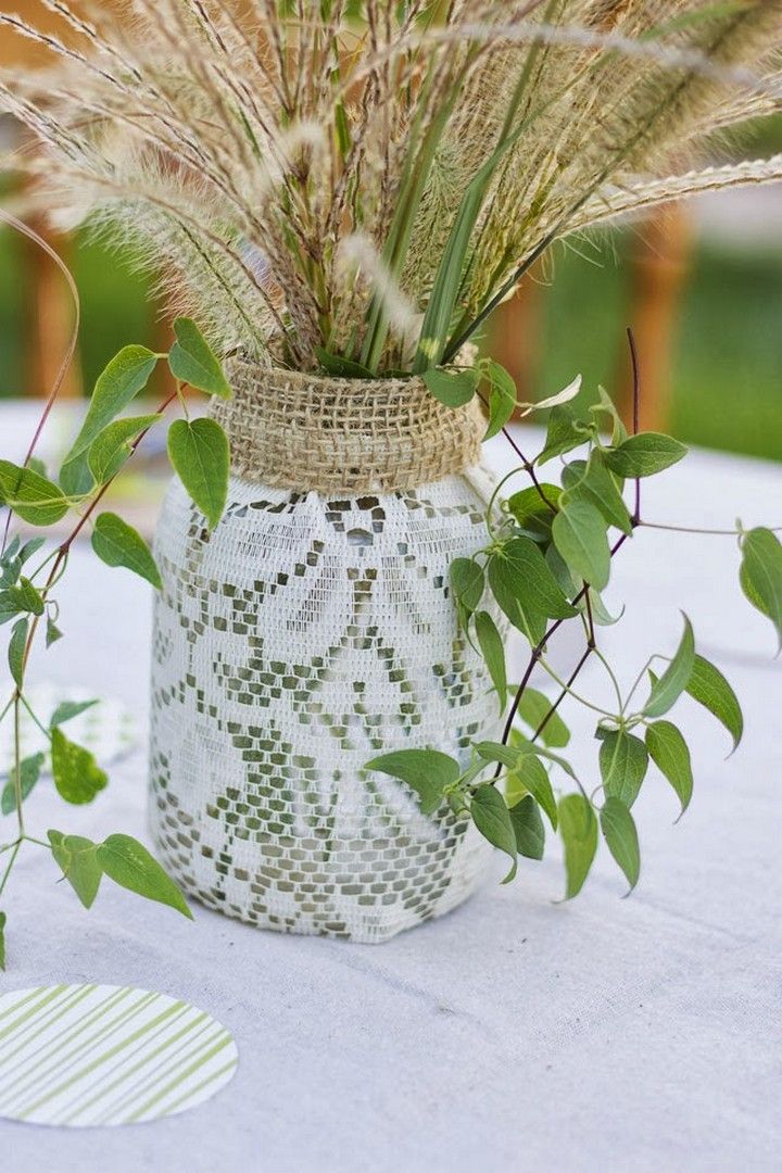 Lace Covered Vase