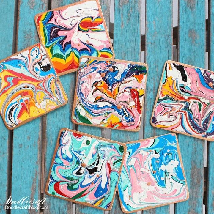 Marbled Copper Coasters