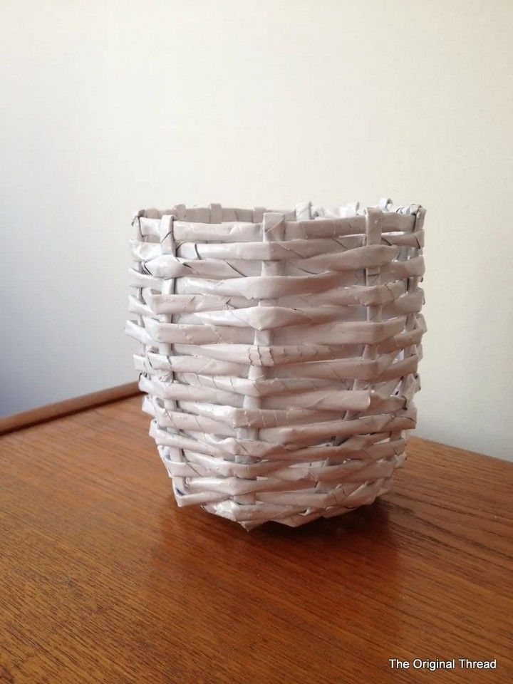 Newspaper Weaved Basket