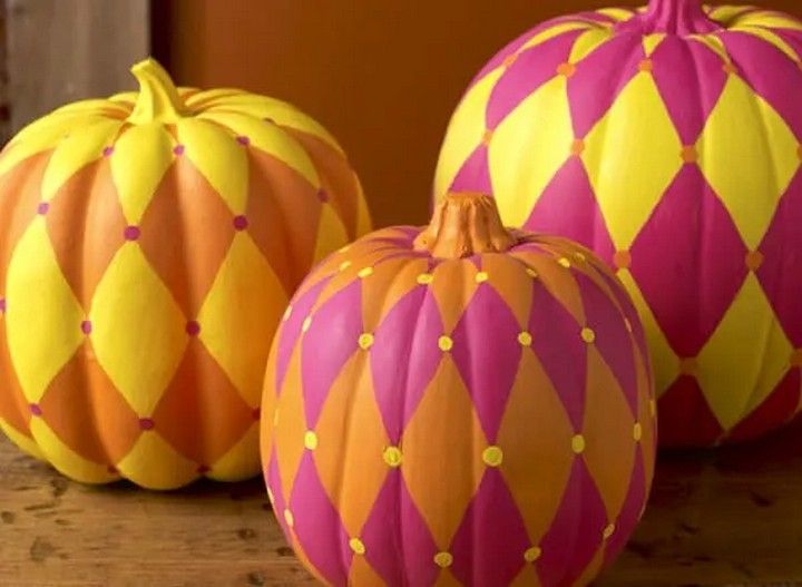 Painted Harlequin Pumpkins