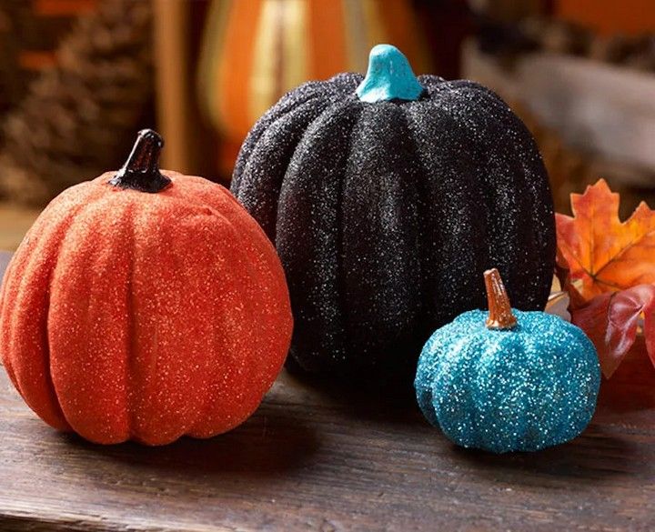 Painted and Glittered Pumpkin