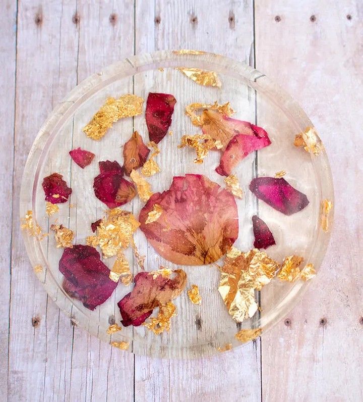 Rose Gold Resin Coasters
