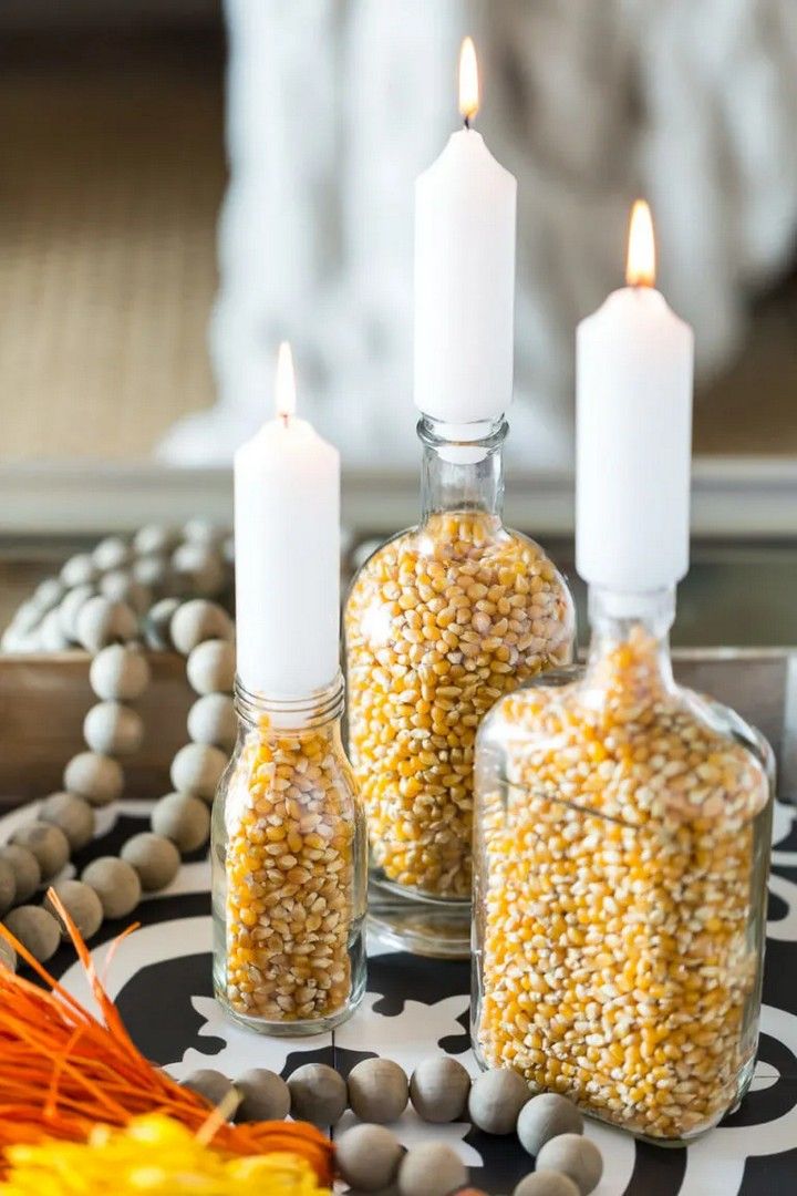 Simple Fall Candle Holders