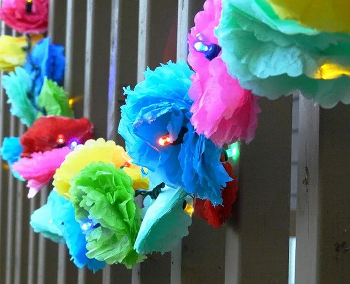 Tissue Paper Flower Party Lights