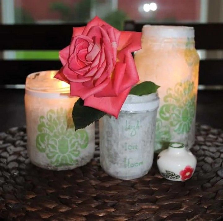 Tissue Paper Mason Jar Centerpieces