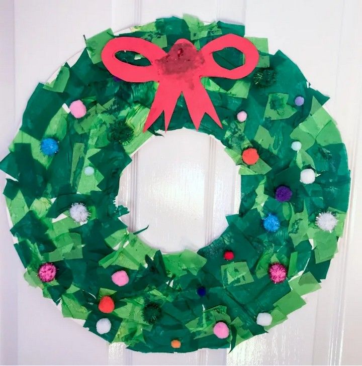 Tissue Paper Pom Pom Wreaths