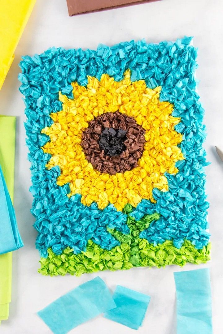 Tissue Paper Sunflower Craft