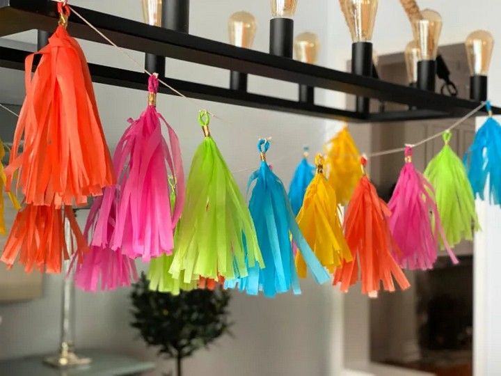 Tissue Paper Tassel Garland