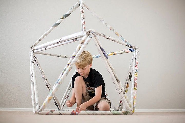 Triangles with Newspaper Rolls