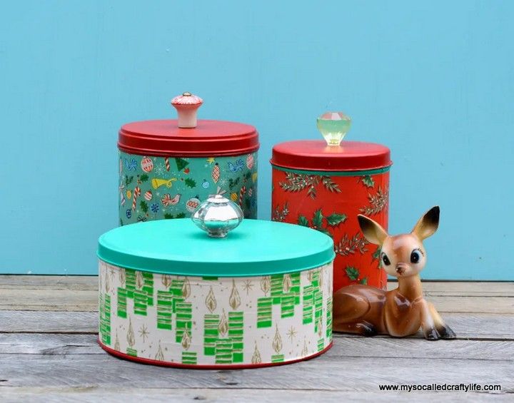 Upcycled Christmas Canisters