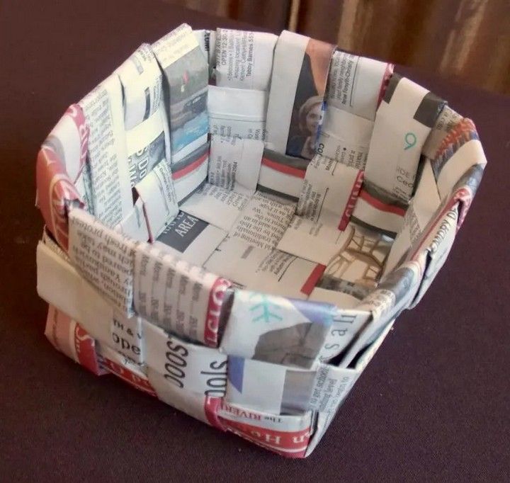Weave a Basket Out of Newspaper
