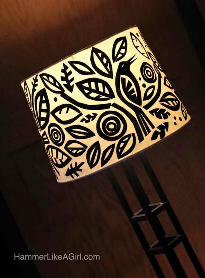 Whimsical Mod Podge Paper Lamp Shade