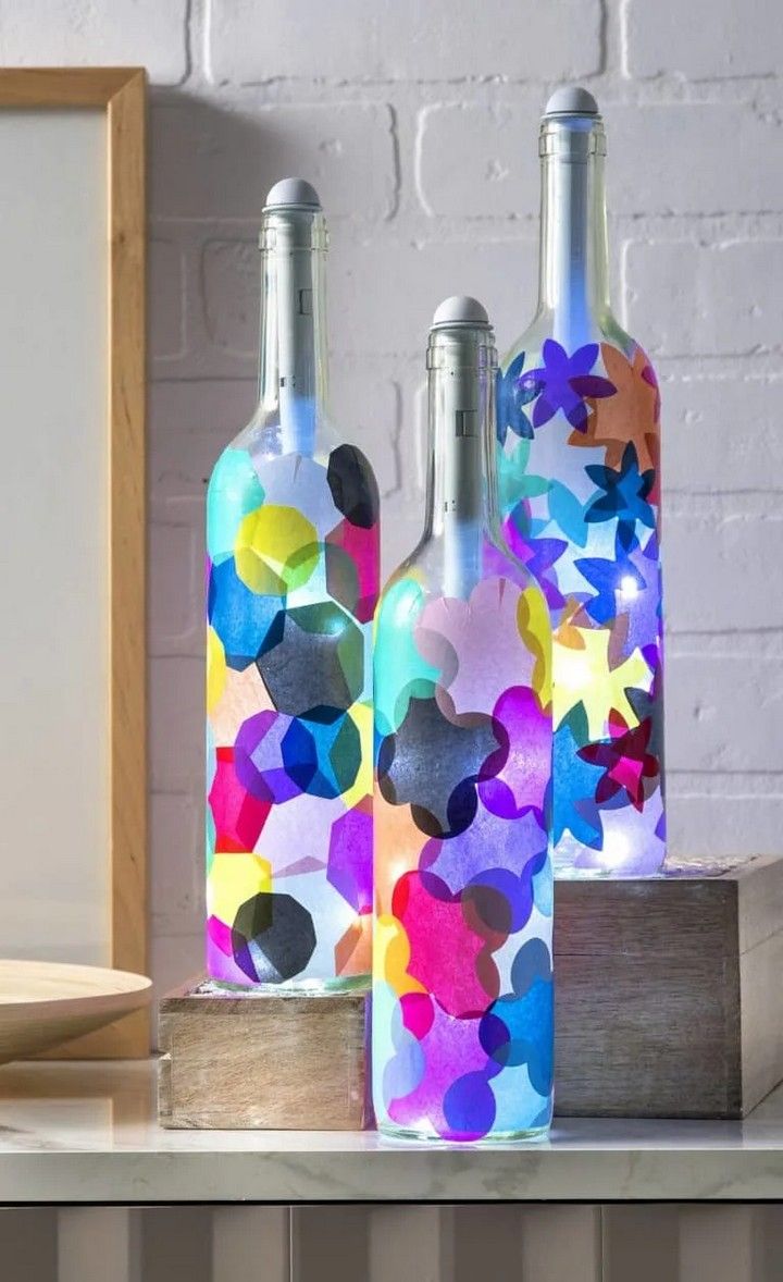 Wine Bottles Using Tissue Paper