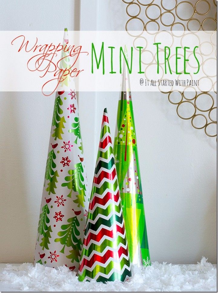 Wrapping Paper Mini Trees