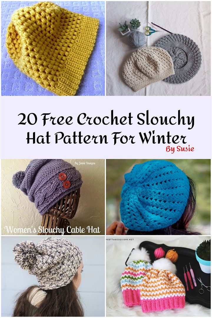 20 Free Crochet Slouchy Hat Pattern For Winter