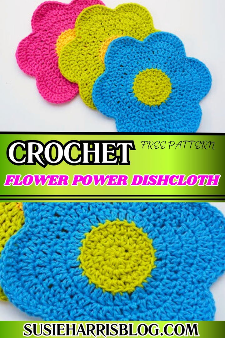 Flower Power Dishcloth