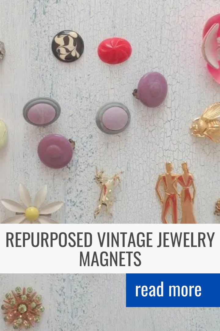 Repurposed vintage jewelry magnets