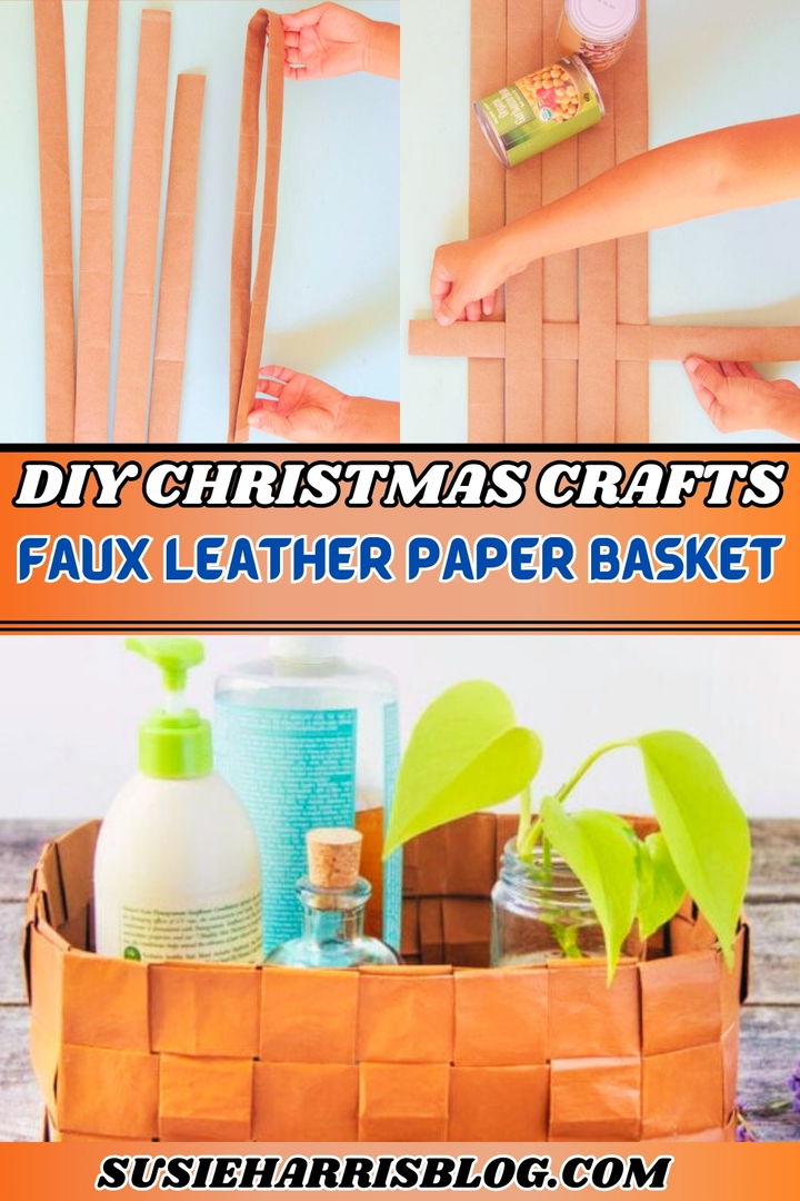 Faux Leather Paper Basket