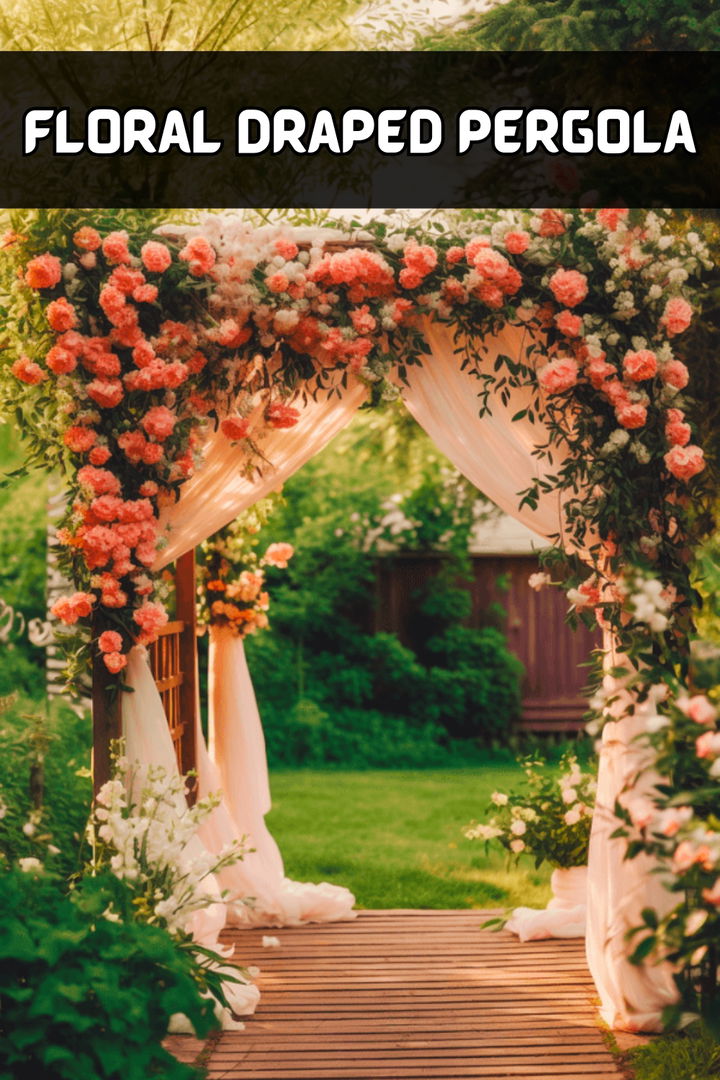 Floral Draped Pergola