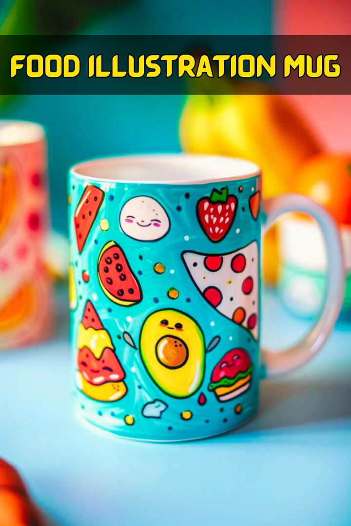 Food illustration mug