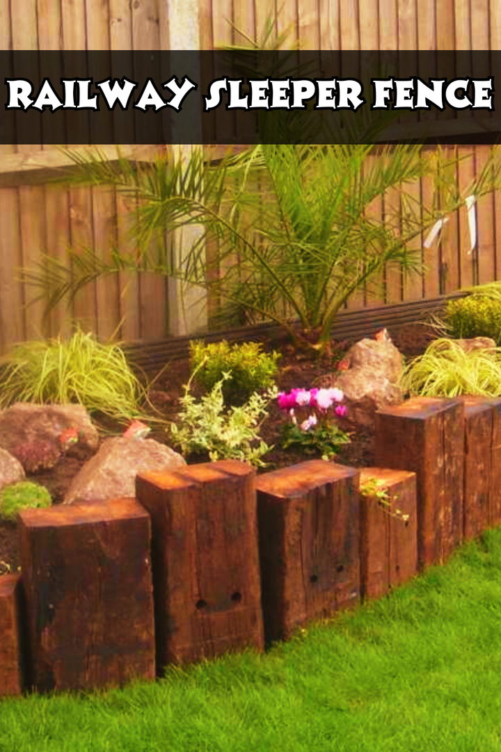 Railway Sleeper Garden Fence