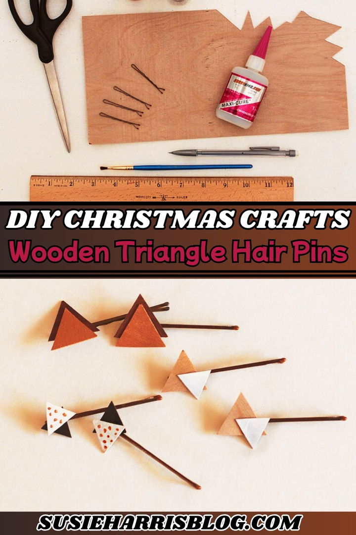 Wooden Triangle Hair Pins