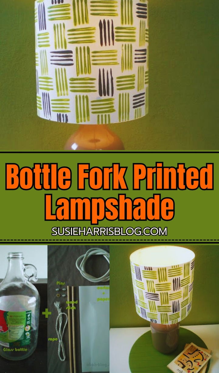 Bottle Fork Printed Lampshade