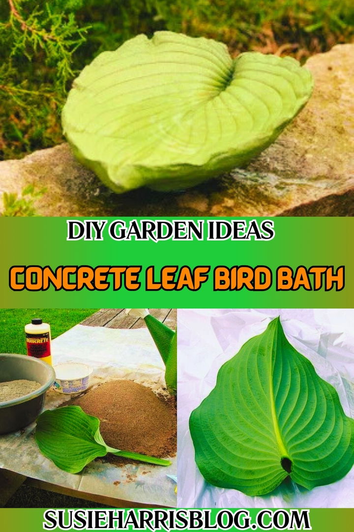 Concrete Leaf Bird Bath