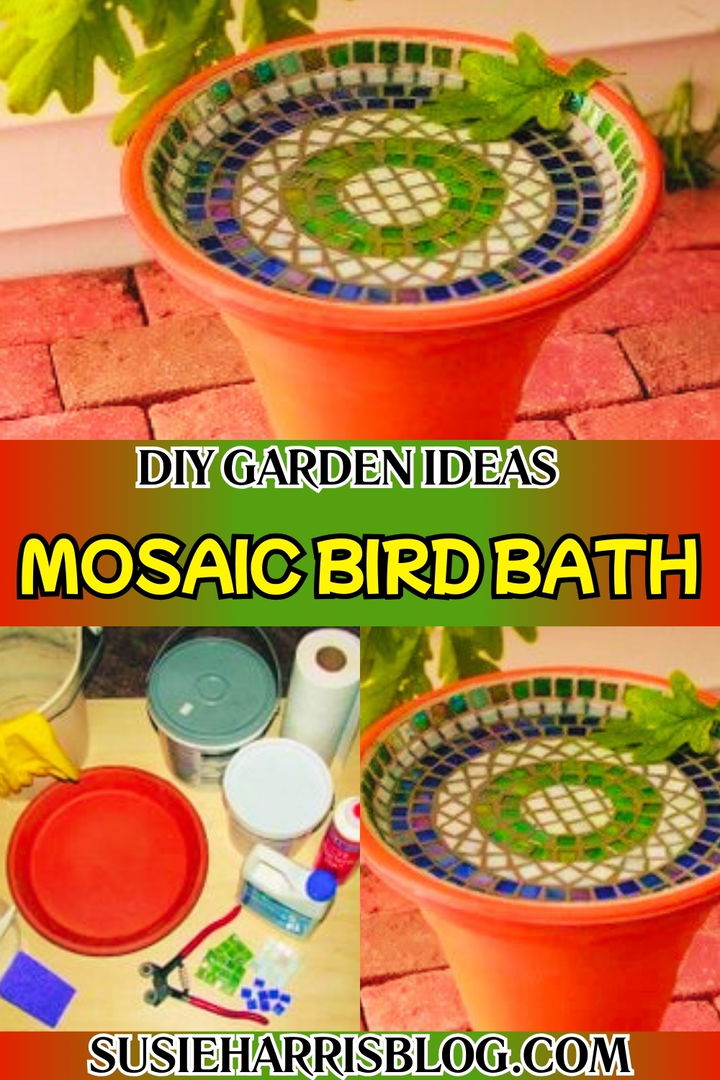 Mosaic Bird Bath