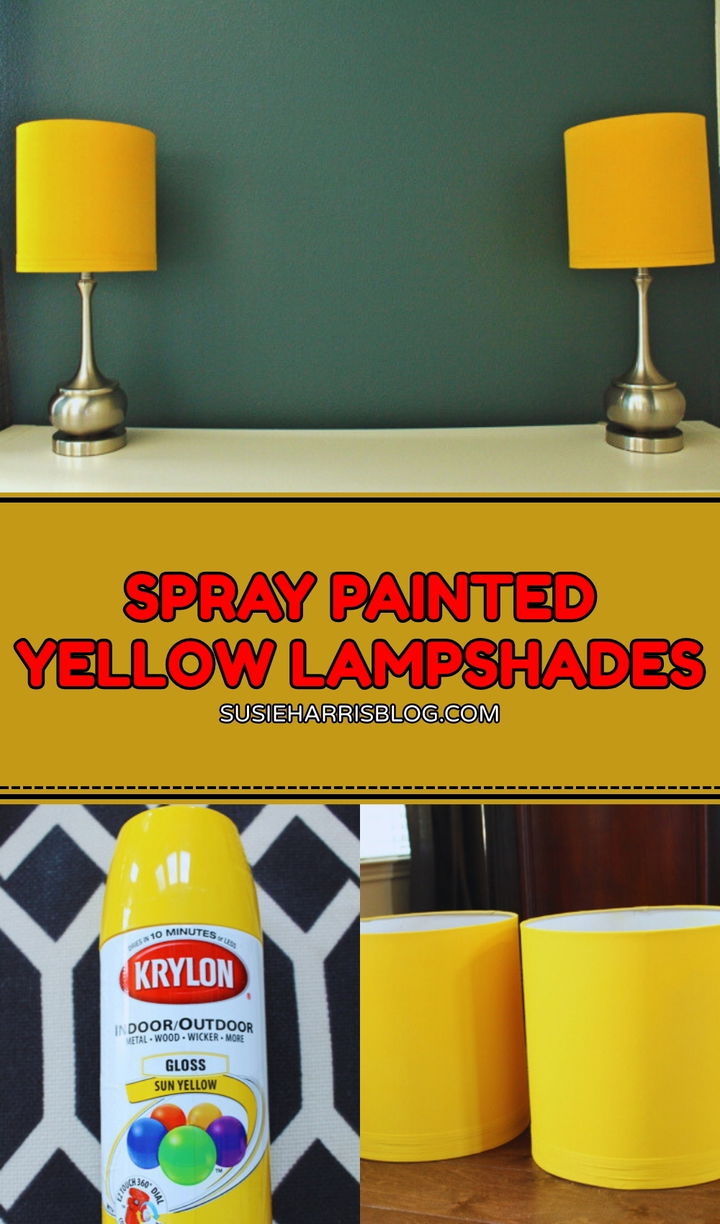 Spray Painted Yellow Lampshades