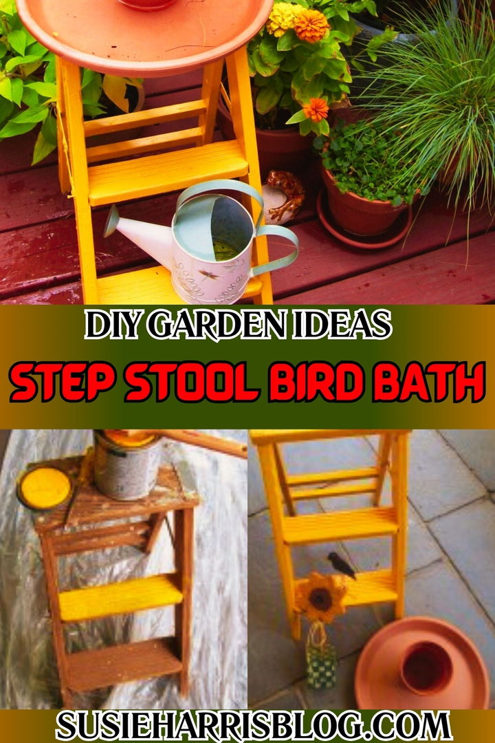 Step Stool Bird Bath