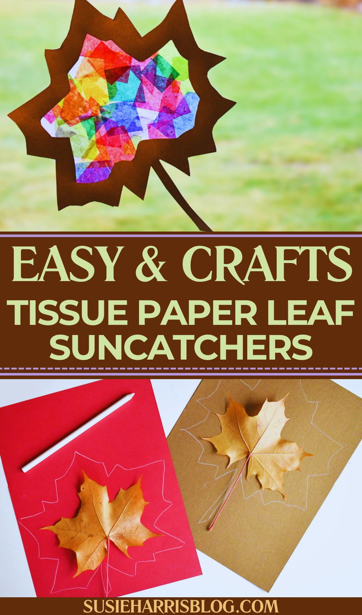 Tissue Paper Leaf Suncatchers