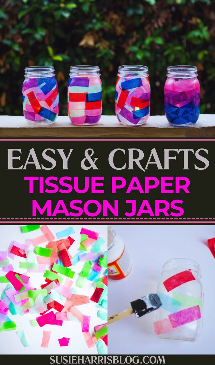 Tissue Paper Mason Jars