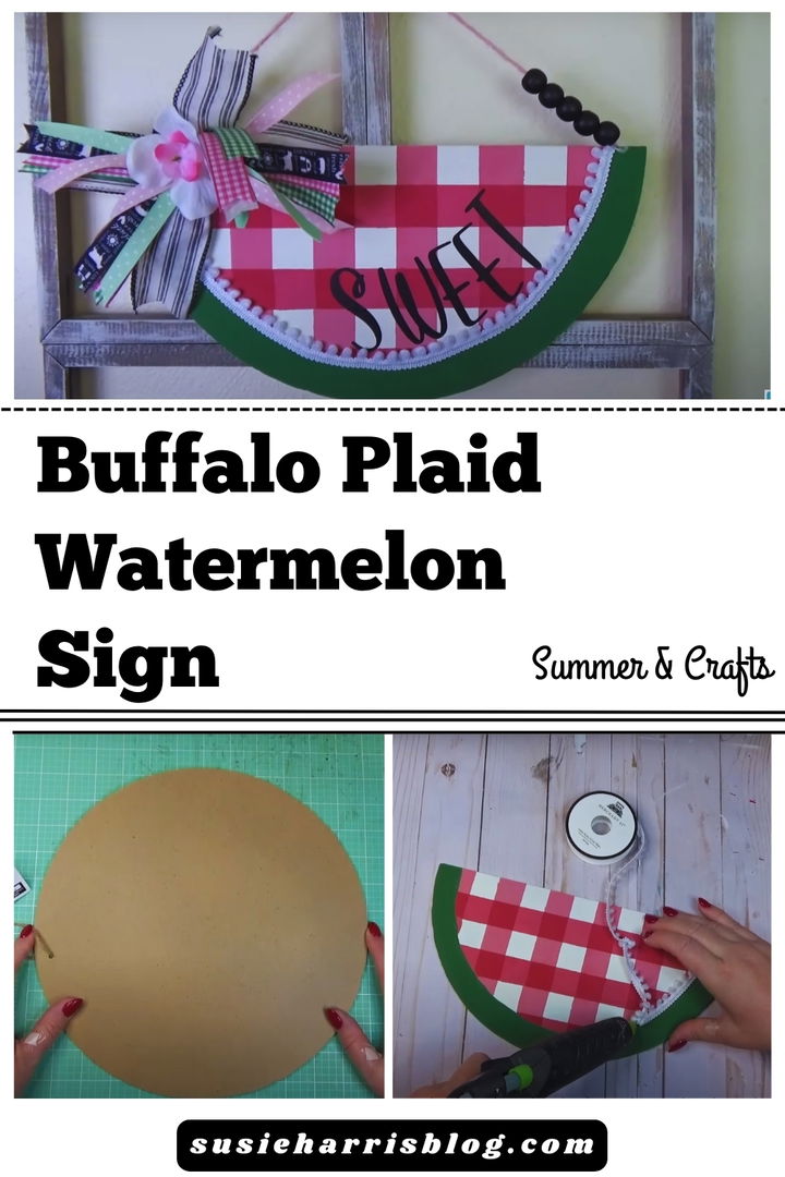 Buffalo Plaid Watermelon Sign