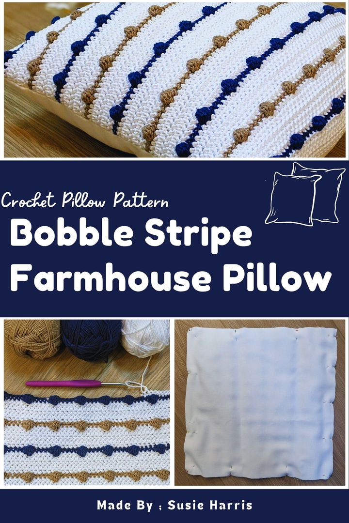 Bobble Stripe Farmhouse Pillow