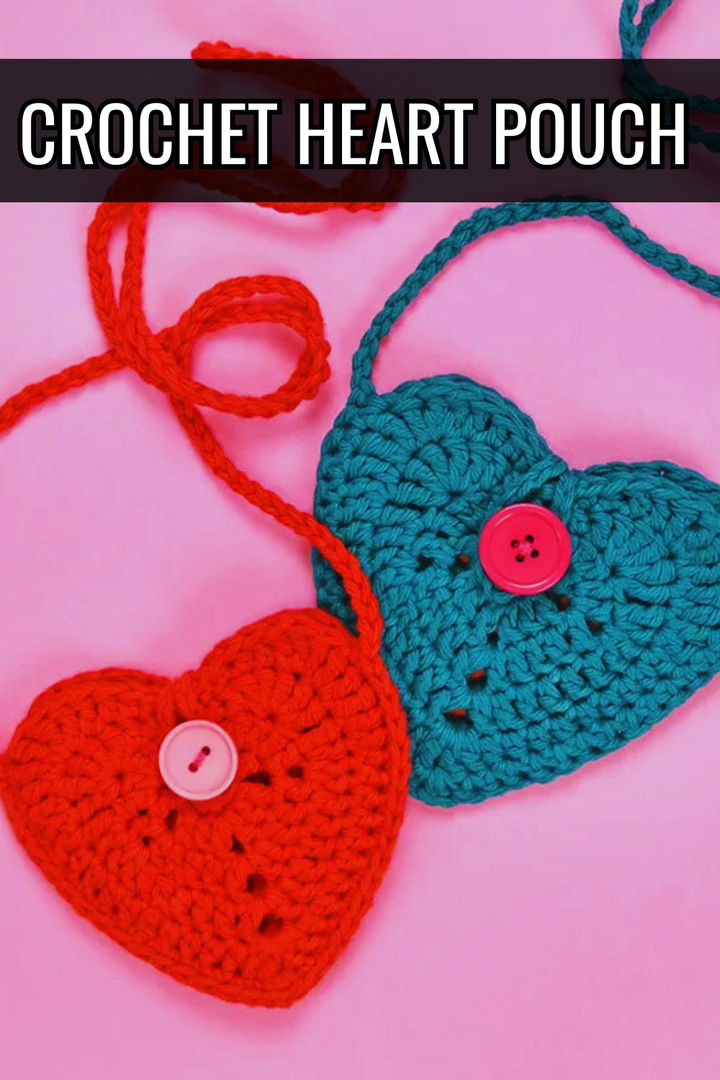 Crochet Heart Pouch