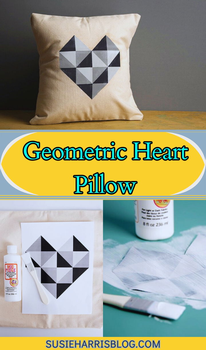 Geometric Heart Pillow