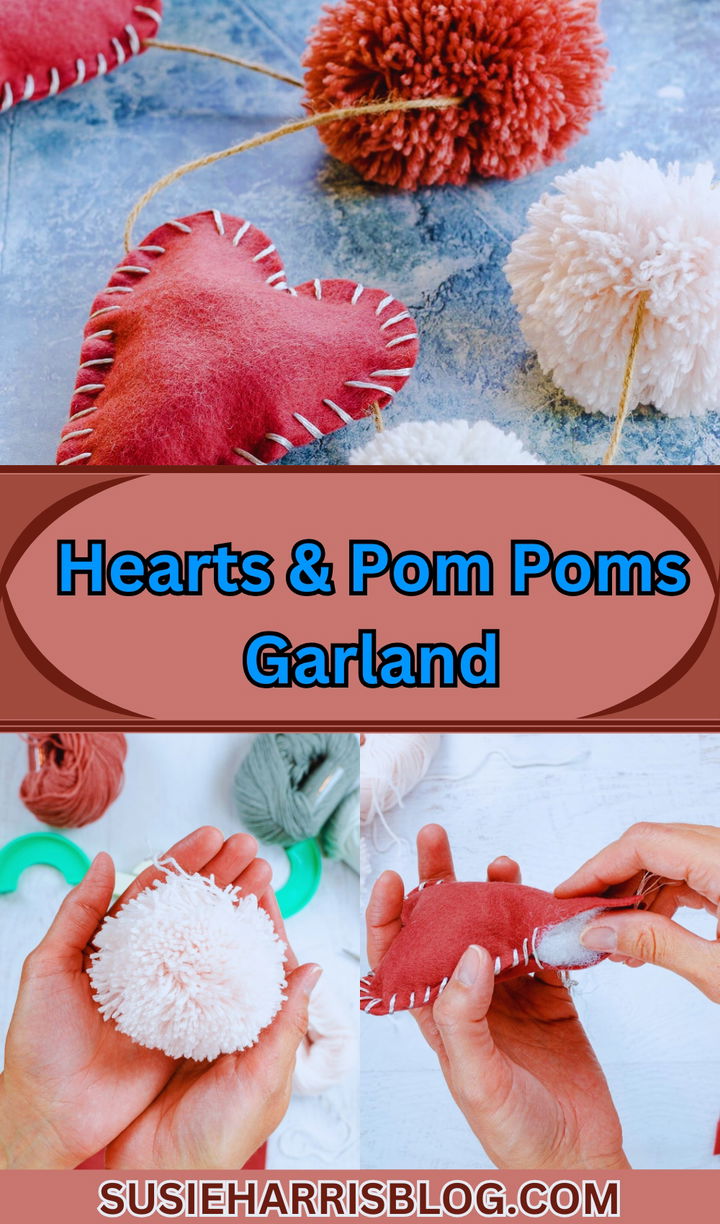 Hearts Pom Poms Garland