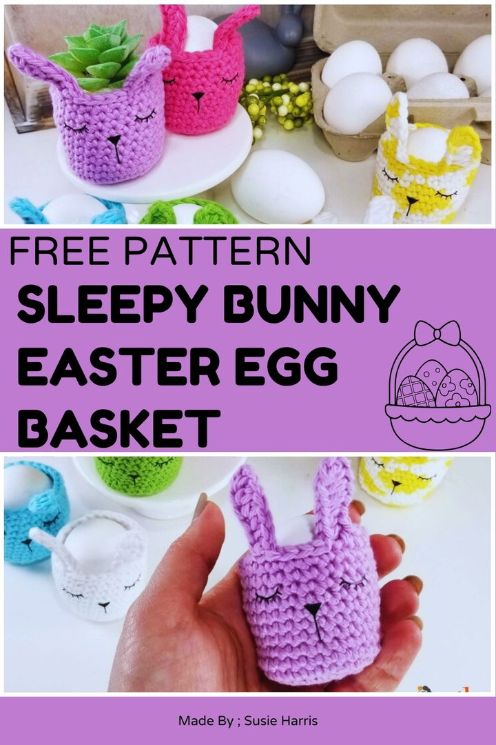 Sleepy Bunny Easter Egg Basket