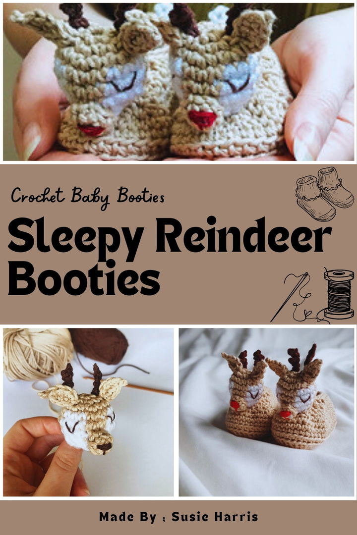 Sleepy Reindeer Booties