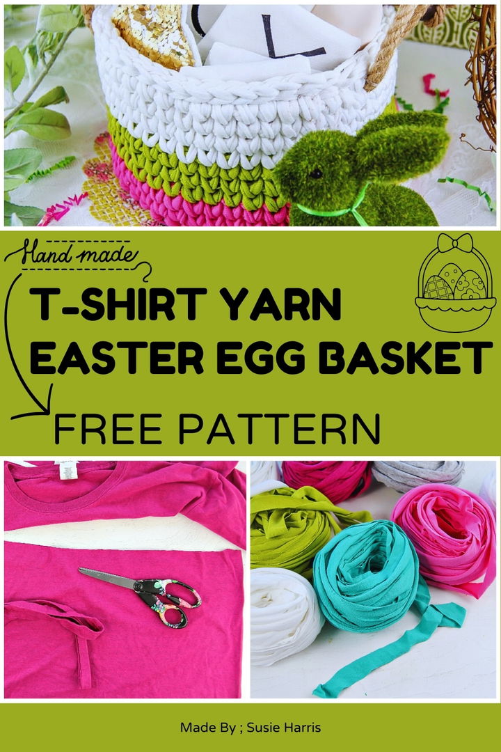 T Shirt Yarn Easter Egg Basket