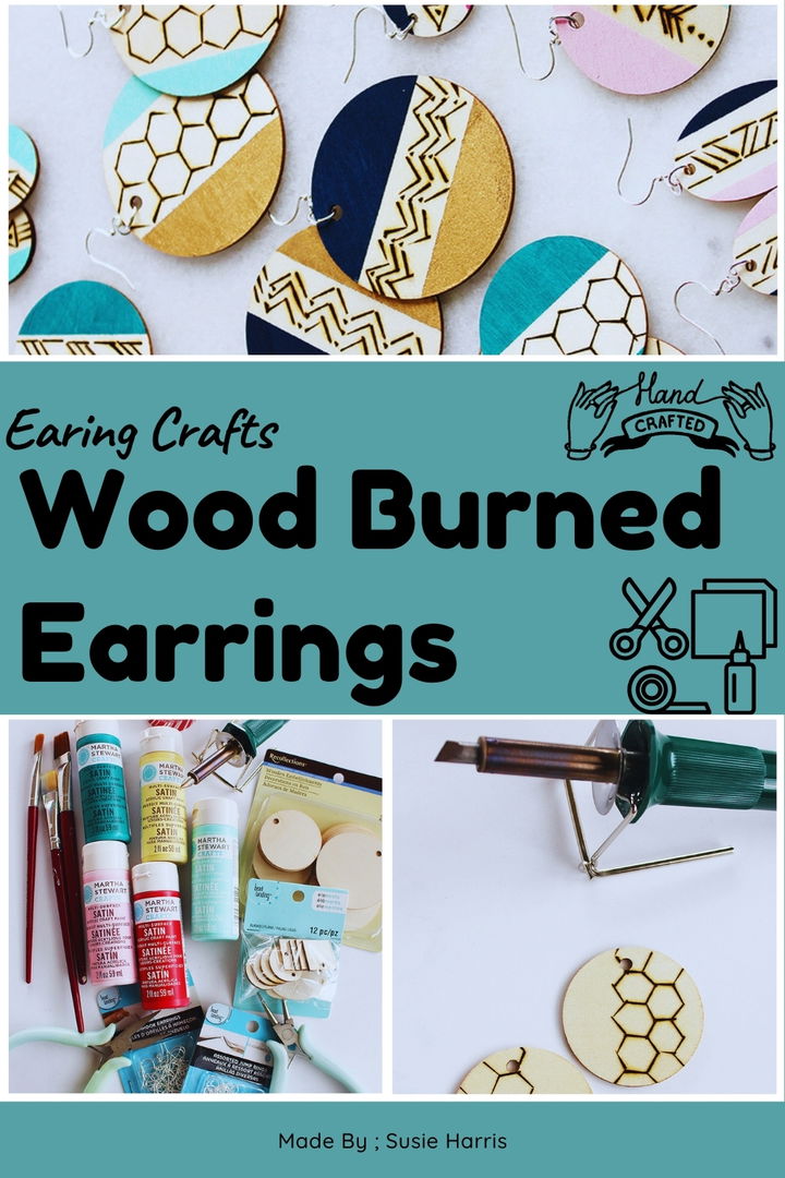 Wood Burned Earrings