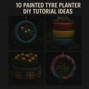 10 Painted Tyre Planter DIY Tutorial Ideas