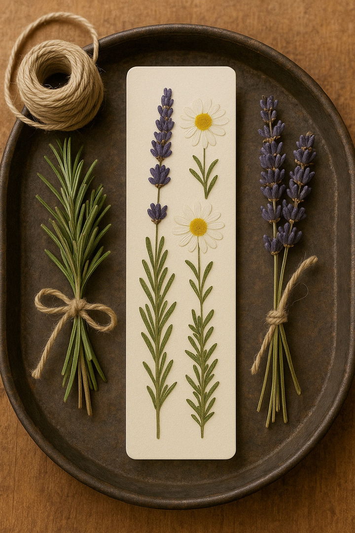 Bookmark with Dried Herbs