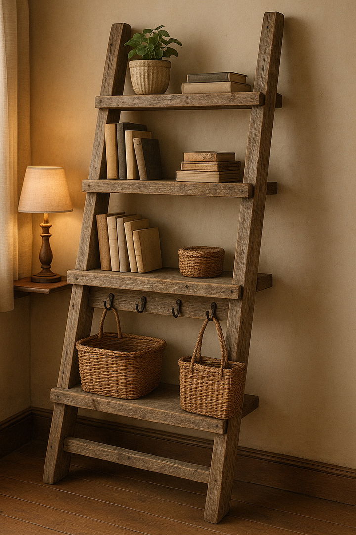 Farmhouse Style Ladder Shelf