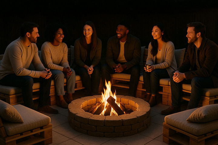 Fire Pit Friendly Pallet Circle Sofa