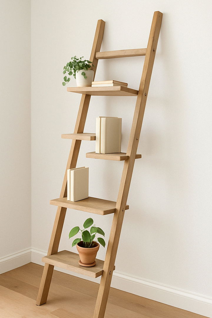 Floating Ladder Bookshelf