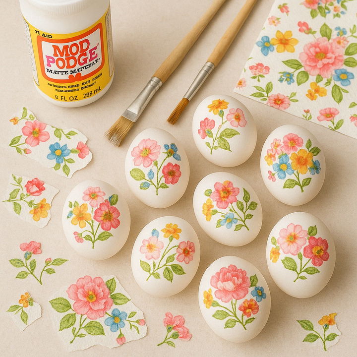 Floral Decoupage Eggs
